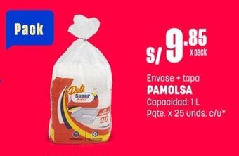 Makro Envase + tapa PAMOLSA Capacidad: 1 L Pqte. x 25 unds. c/u oferta