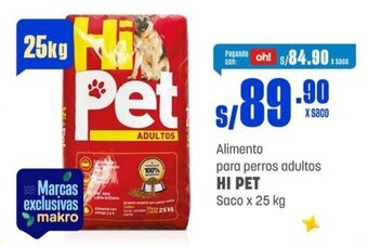 Makro Alimento para perros adultos HI PET Saco x 25 kg oferta
