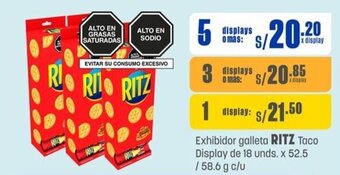 Makro Exhibidor galleta RITZ Taco Display de 18 unds. x 52.5 / 58.6 g c/u oferta