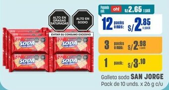 Makro Galleta soda SAN JORGE Pack de 10 unds. x 26 g c/u oferta
