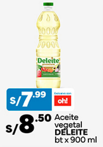 Plaza Vea Aceite vegetal DELEITE bt x 900 ml oferta