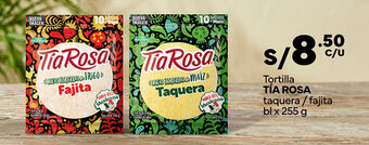 Plaza Vea Tortilla TÍA ROSA taquera / fajita bl x 255 g oferta