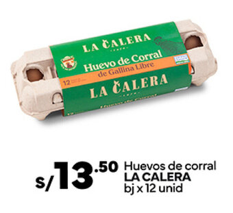 Plaza Vea Huevos de corral LA CALERA bj x 12 unid oferta