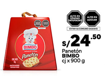 Plaza Vea Panetón BIMBO cj x 900 g oferta