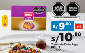 Plaza Vea Turrón de Doña Pepa BELL'S cj x 500 g oferta