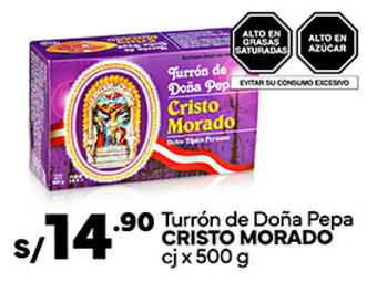 Plaza Vea Turrón de Doña Pepa CRISTO MORADO cj x 500 g oferta