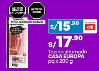 Plaza Vea Tocino ahumado CASA EUROPA pq x 200 g oferta