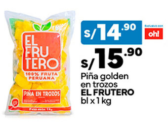 Plaza Vea Piña golden en trozos EL FRUTERO bl x 1 kg oferta