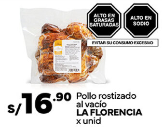 Plaza Vea Pollo rostizado al vacío LA FLORENCIA x unid oferta