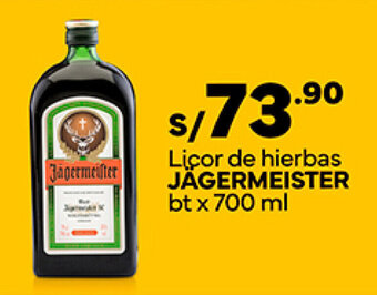 Plaza Vea Licor de hierbas JÄGERMEISTER bt x 700 ml oferta