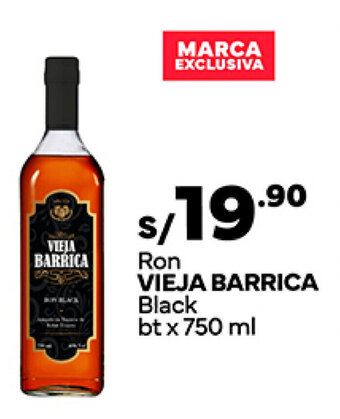 Plaza Vea Ron VIEJA BARRICA Black bt x 750 ml oferta