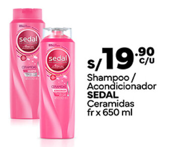 Plaza Vea Shampoo / Acondicionador SEDAL Ceramidas fr x 650 ml oferta
