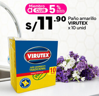Plaza Vea Paño amarillo VIRUTEX x 10 unid oferta
