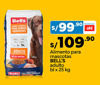 Plaza Vea Alimento para mascotas BELL'S adulto bl x 25 kg oferta