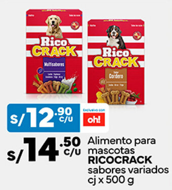Plaza Vea Alimento para mascotas RICO CRACK sabores variados cj x 500 g oferta