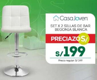 Tottus Casa Joven SET X 2 SILLAS DE BAR BEGONIA BLANCA oferta