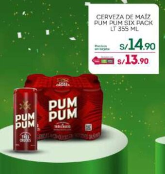 Tottus CERVEZA DE MAİZ PUM PUM SIX PACK LT 355 ML oferta