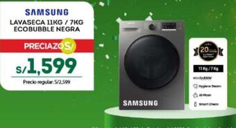 Tottus SAMSUNG LAVASECA 11KG / 7KG ECOBUBBLE NEGRA oferta