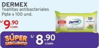 Mifarma DERMEX Toallitas antibacteriales Pqte x 100 und. oferta