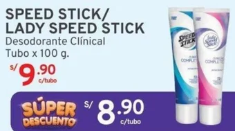 Mifarma SPEED STICK/ LADY SPEED STICK Desodorante Clínical Tubo x 100 g oferta