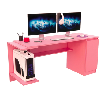 Tiendas EFE Escritorio gamer movenda muebles nr 02 167cm 1 puerta rosado oferta