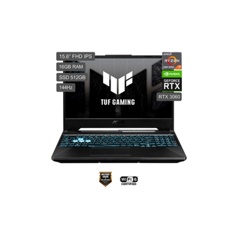 Tiendas EFE Laptop gamer asus tuf a15 15.6 windows 11 amd ryzen 7 5800h 16gb 512gb ssd nvidia rtx3060 oferta