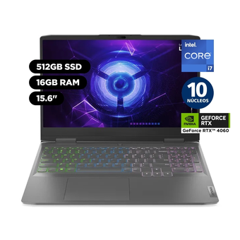 Tiendas EFE Laptop gamer lenovo loq 15.6 intel core i7 13a gen 10 núcleos 16gb 512gb nvidia rtx4060 82xv00hvlm oferta
