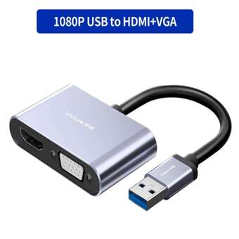 Tiendas EFE Adaptador boomers usb 3.0 a hdmi + vga + multipantalla hd win mac oferta