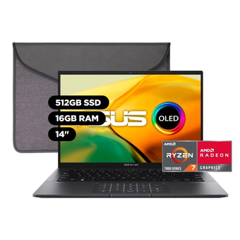 Tiendas EFE Laptop asus zenbook 14 oled 14 amd ryzen 7 serie 7000 16gb 512gb ssd oferta