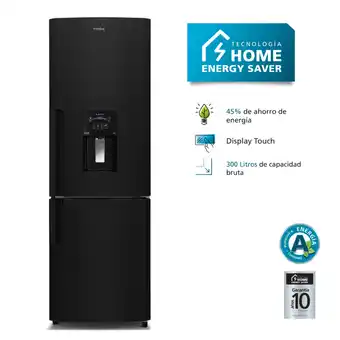 Tiendas EFE Refrigeradora mabe bottom freezer 300lt brutos rmb300izprp0 black steel oferta