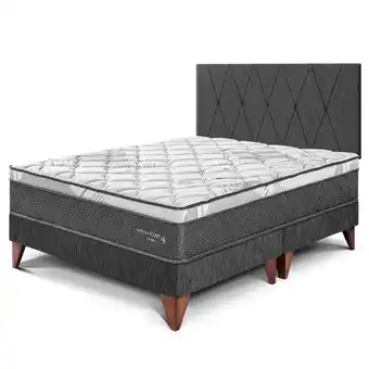 Tiendas EFE Dormitorio europeo paraíso pocket star 198s king con cabecera l charcoal oferta