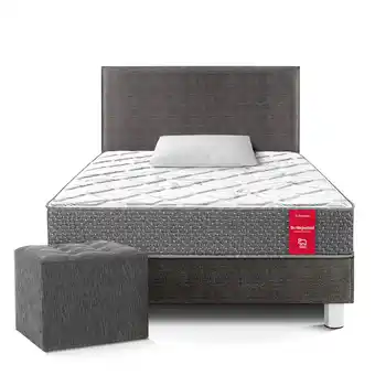 Tiendas EFE Dormitorio paraíso su majestad 1.5plz + puff acero oferta