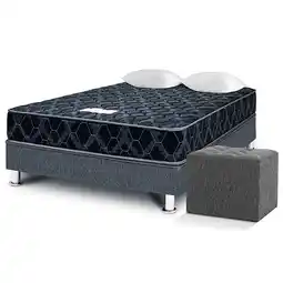 Tiendas EFE Cama paraíso consul black 2plz con puff oferta