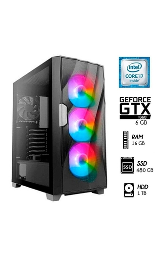 Tiendas EFE Computadora pc gamer core i7 ram 16gb hdd 1tb+ssd 480gb video gtx 1660 6gb case gamer oferta