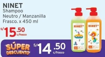 Mifarma NINET Shampoo Neutro / Manzanilla Frasco. x 450 ml oferta
