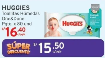 Mifarma HUGGIES Toallitas Húmedas One&Done Pqte. x 80 und oferta
