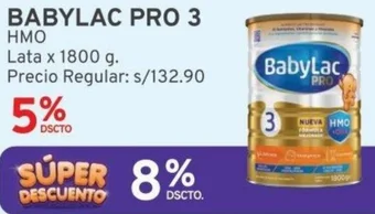 Mifarma BABYLAC PRO 3 HMO Lata x 1800 g oferta