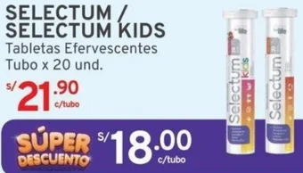Mifarma SELECTUM / SELECTUM KIDS Tabletas Efervescentes Tubo x 20 und oferta