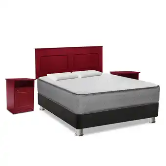 Tiendas EFE Juego de dormitorio forli polaris clasicc 2plz+ colchón + box tarima + cabecera + velador + protector + almohada oferta