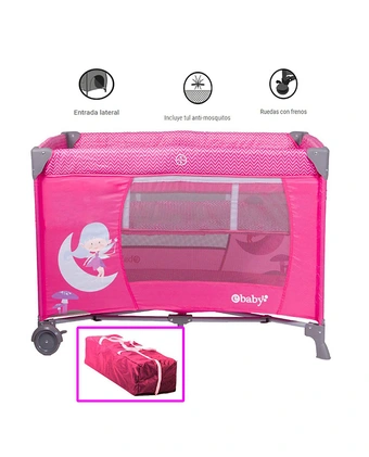 Tiendas EFE Cuna corral ebaby happy dream eb727 rosa oferta