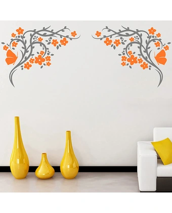 Tiendas EFE Vinilo decorativo stickart esquinero mariposas pequeño bicolor oferta