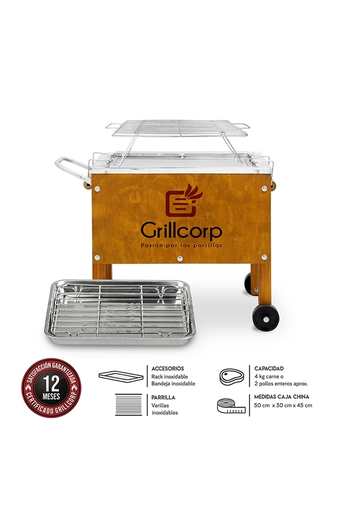 Tiendas EFE Caja china chica premium grillcorp + parr varillas inoxidables oferta