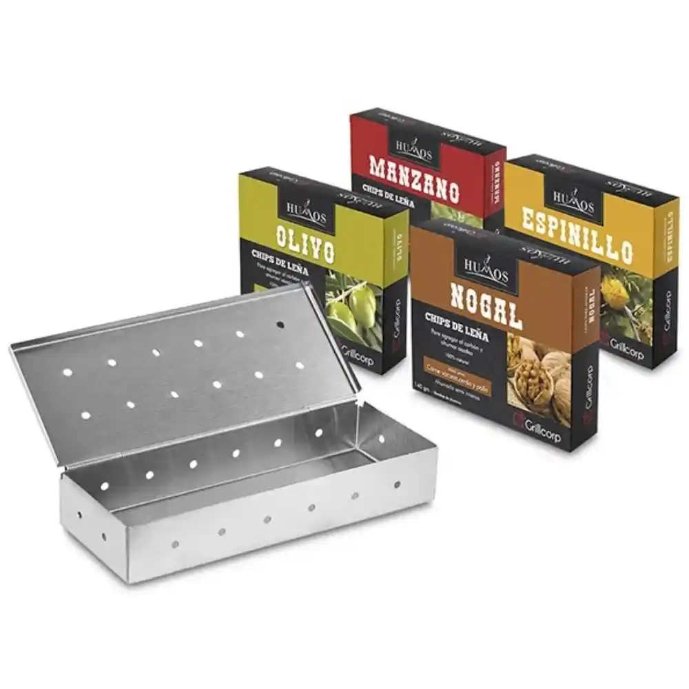 Tiendas EFE Caja ahumadora inoxidable + pack astillas 140gr oferta