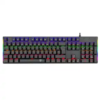 Tiendas EFE Teclado gamer t-dagger mecánico switch azul naxos rainbow t-tgk310-bl-sp negro oferta