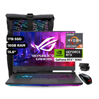 Tiendas EFE Laptop gamer rog strix g15 15.6 wqhd windows 11 amd ryzen 9 6900hx 16gb 1tb ssd nvidia rtx3060 g513rm-hq081w eclipse gray oferta