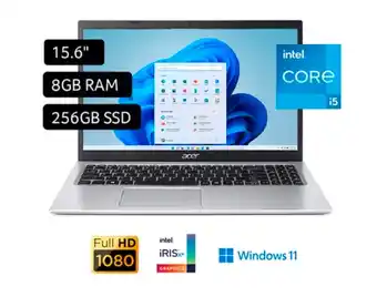 Tiendas EFE Laptop acer aspire 3 15.6 windows 11 intel core i5-1135g7 8gb 256gb ssd a315-58-569t oferta
