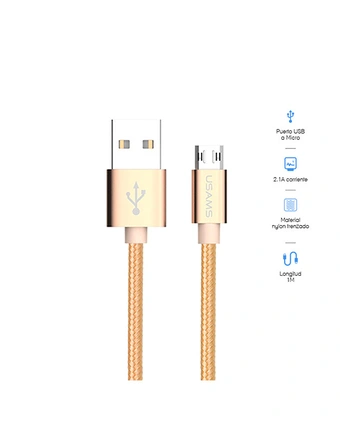 Tiendas EFE Cable data usams usb a micro 1m dorado oferta