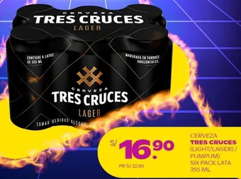 Tambo CERVEZA TRES CRUCES SIX PACK LATA 355 ML oferta