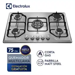 Tiendas EFE Encimera electrolux 5 hornillas etgz30t0epui oferta