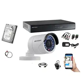 Tiendas EFE Kit de cámaras de seguridad 1 hikvision full hd 1080p disco 500gb + kit de micrófono oferta